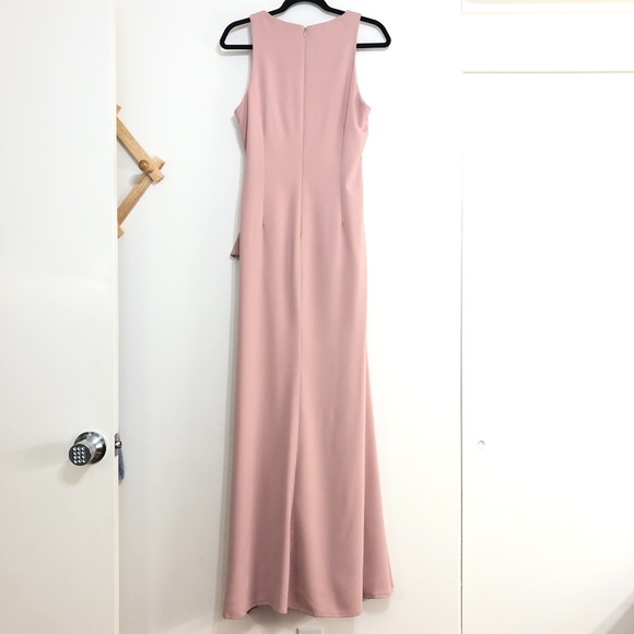 Carmen Marc Valvo Infusion Halter Ruffle Down Gown - Picture 6 of 8